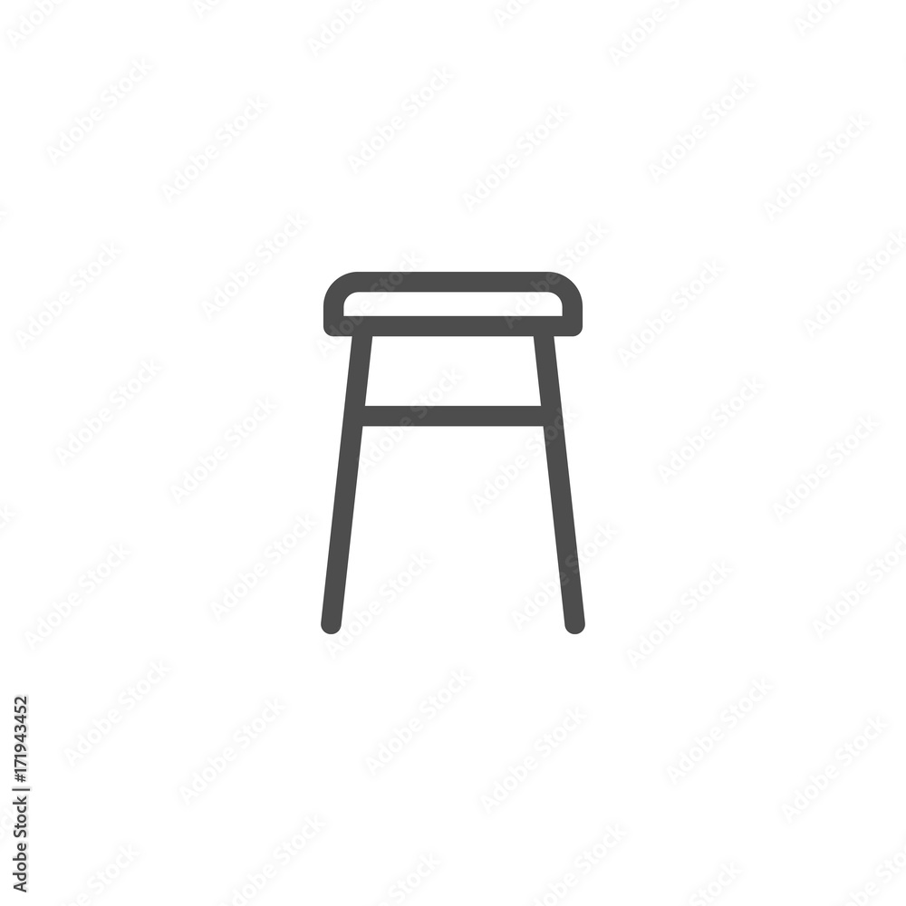 Backless stool line icon Backless stool line icon