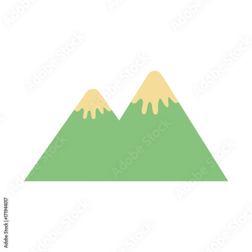 mountain peak nature snow camp icon vector illustration