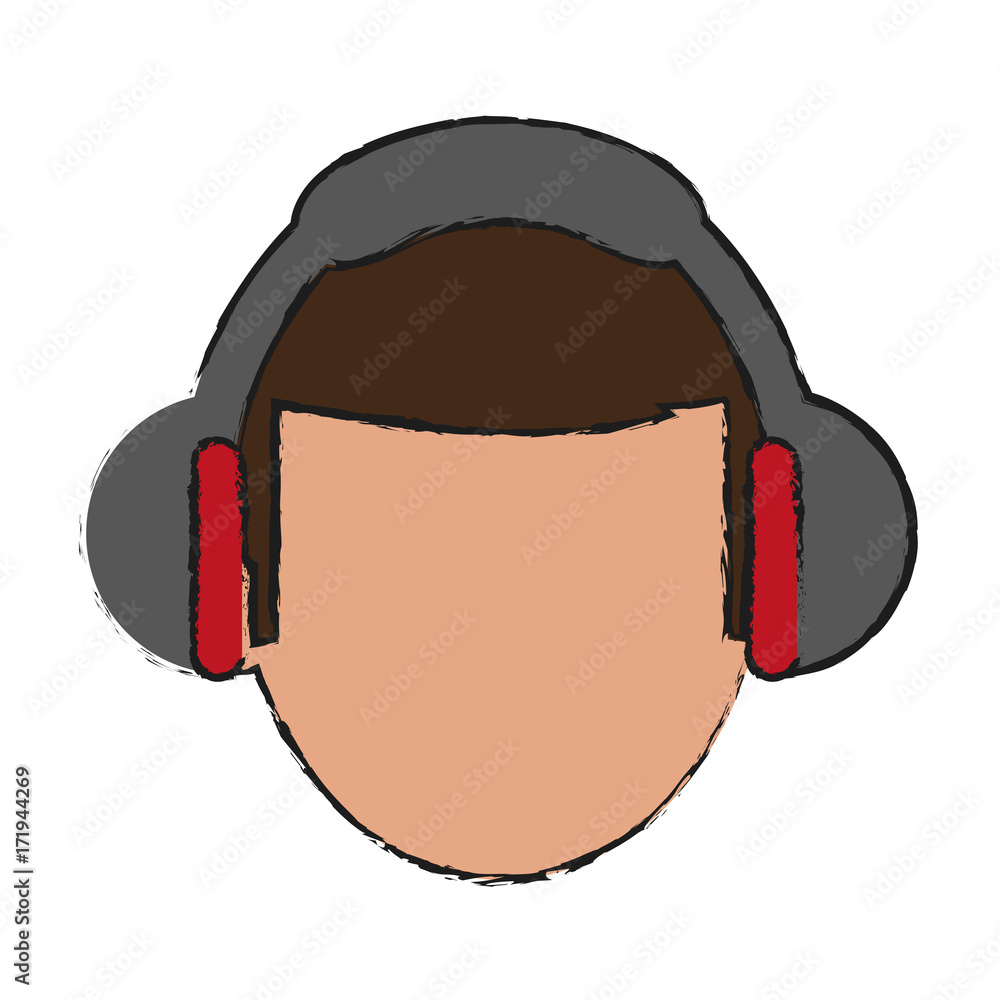 man wearing headset icon image vector illustration design man wearing headset icon image vector illustration design