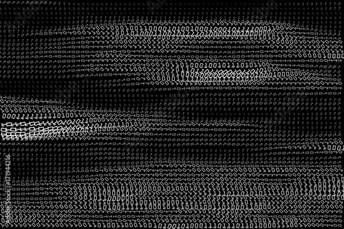 Generative data digital stream background. Vector illustration. Concept of blockchain, fintect, big data, hacking, AI