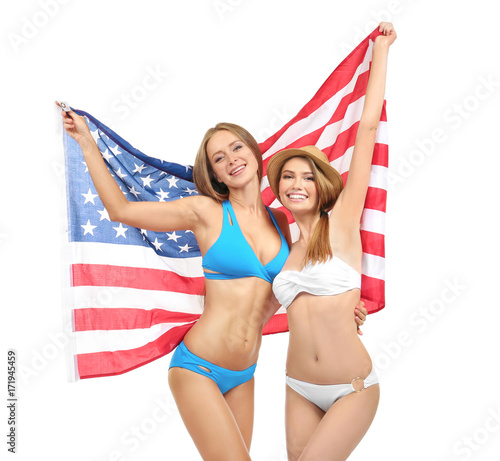 Beautiful young women in bi...