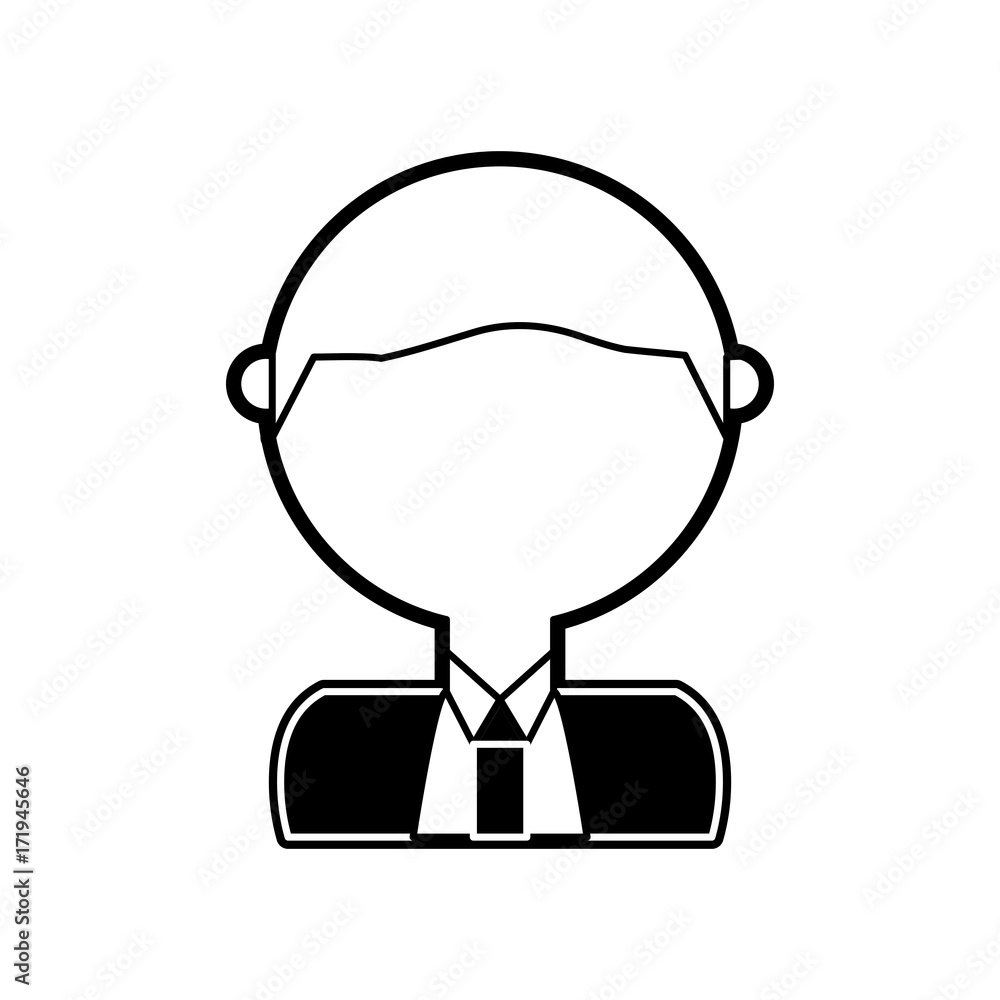 flat line monocromatic businessman over white background vector illustration flat line monocromatic businessman over white background vector illustration