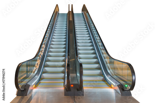 escalator on white background