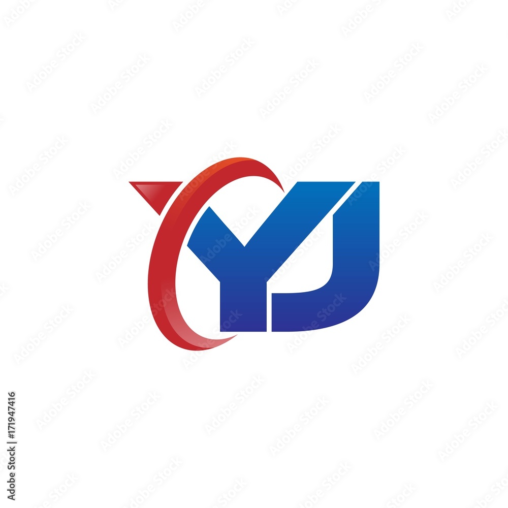 modern vector initial letters logo swoosh yj red blue modern vector initial letters logo swoosh yj red blue
