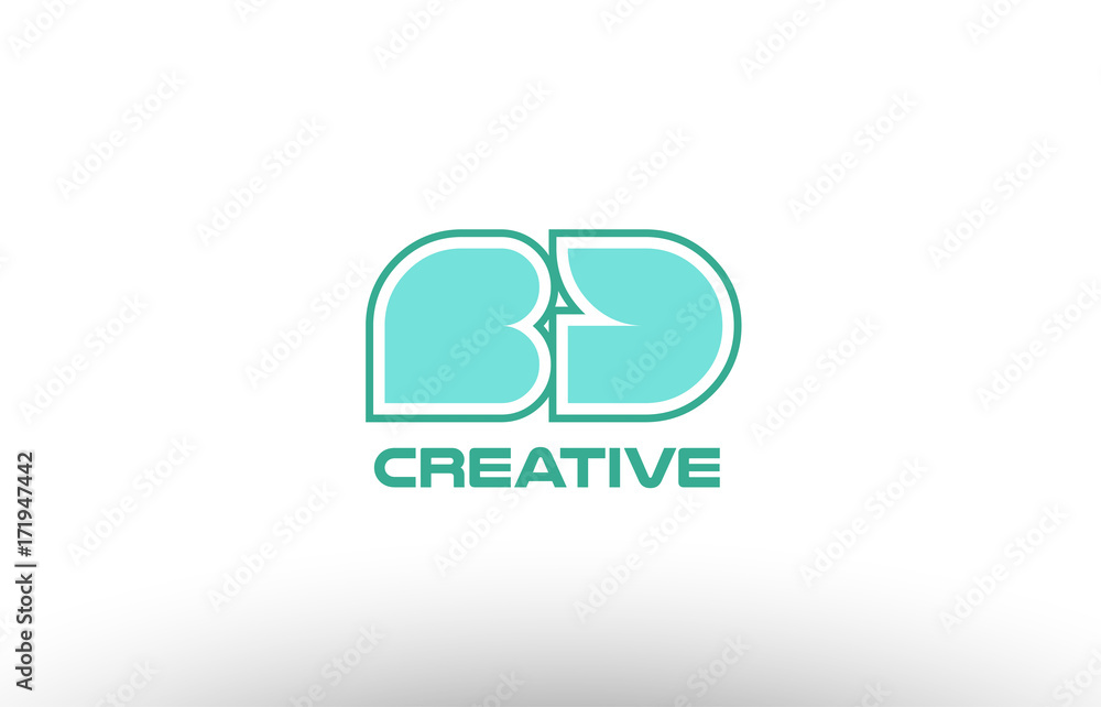 pastel green alphabet letter bd b d combination joint logo comany icon pastel green alphabet letter bd b d combination joint logo comany icon