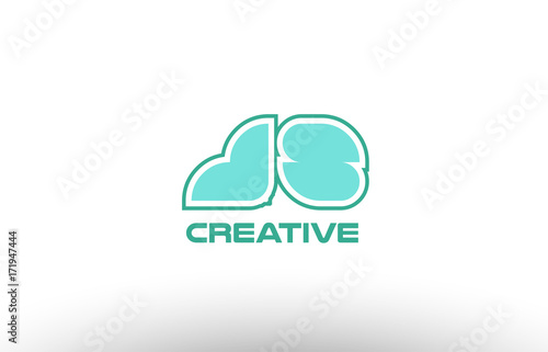 pastel green alphabet letter js j s  combination joint logo comany icon