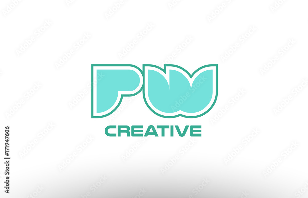 pastel green alphabet letter pw p w combination joint logo comany icon pastel green alphabet letter pw p w combination joint logo comany icon