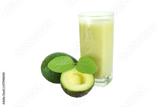 Wallpaper Mural Smoothie green avocado and avocado on white background Torontodigital.ca