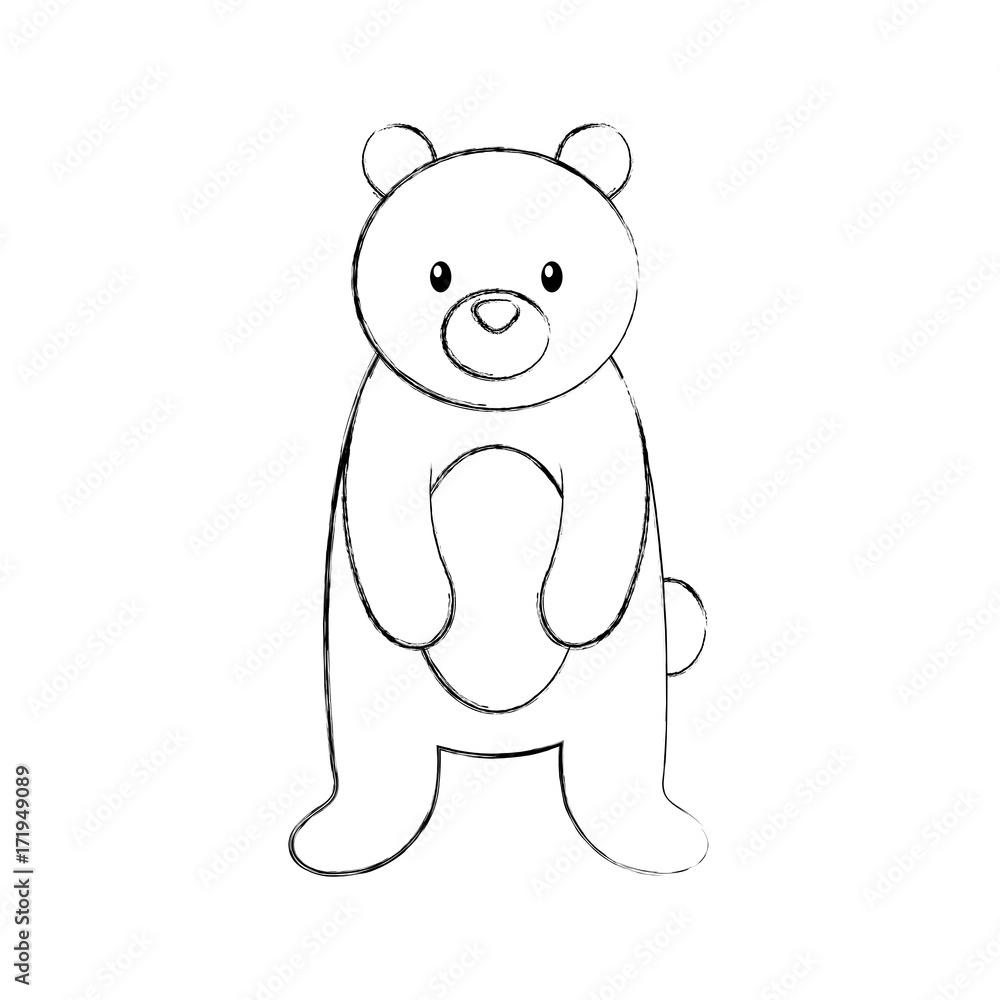Naklejka premium forest bear animal predator wild mammal vector illustration