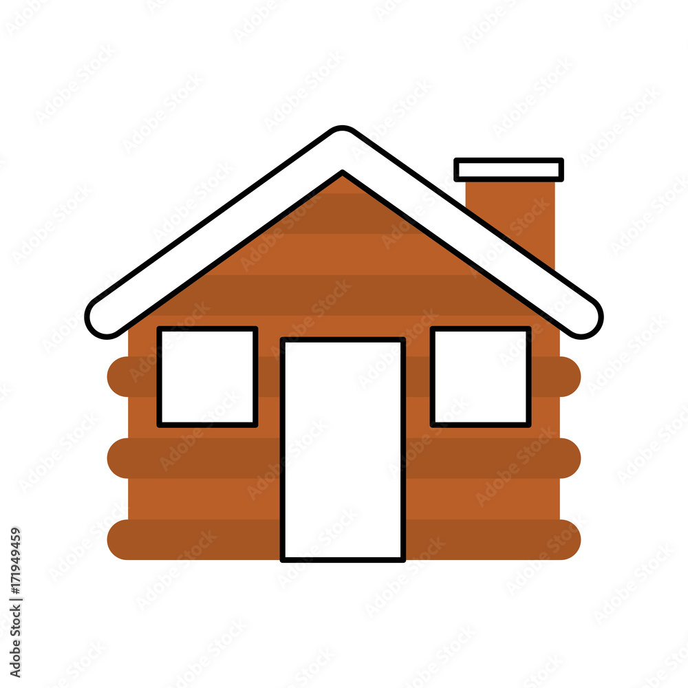 wooden cabin house chimney camp exterior vector illustration wooden cabin house chimney camp exterior vector illustration