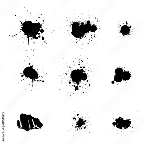 Paint Drops Silhouettes - vector clip-art illustration