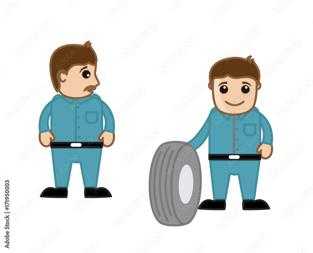 Taxi Drivers with Tyre Taxi Drivers with Tyre