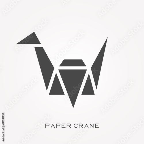 Silhouette icon paper crane