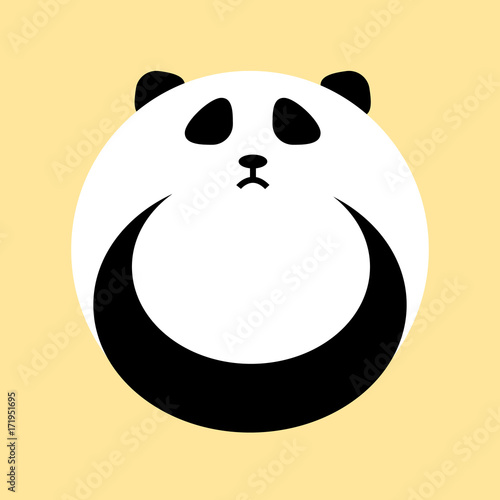 Fototapeta Naklejka Na Ścianę i Meble -  Cute and round panda icon