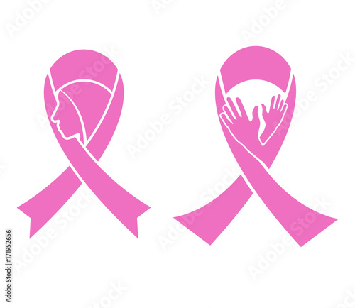 breast cancer awareness ribbon icon symbol