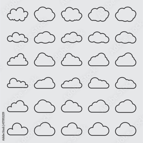 Cloud Icon Set. Vector