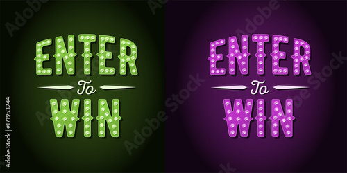 Enter to Win Vector Sign Set