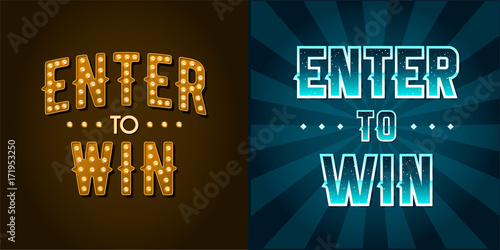 Enter to Win Vector Sign Set