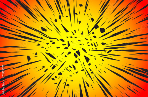 Sun Rays or Explosion Boom for Comic Books Radial Background Vector