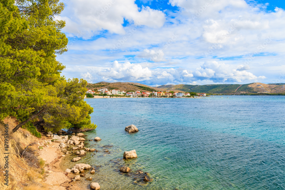 Sea coast view near Sibenik town, Dalmatia, Croatia