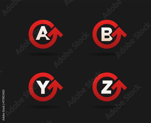 Set of Circle Arrow Logo Icon Design with Letter. Template Element in Vector. Free Download Set of Circle Arrow Logo Icon Design with Letter. Template Element in Vector. - GFXLoad