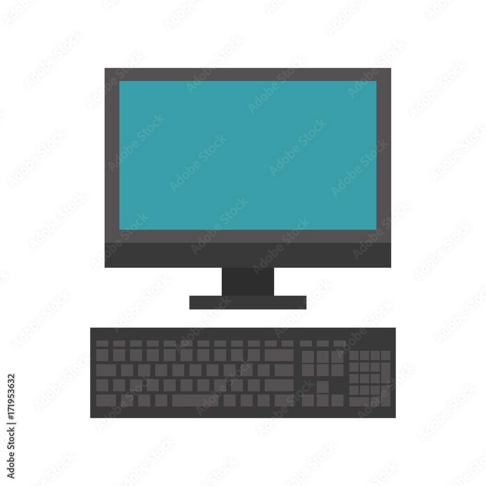 Fototapeta premium computer and keyboard icon image vector illustration design 