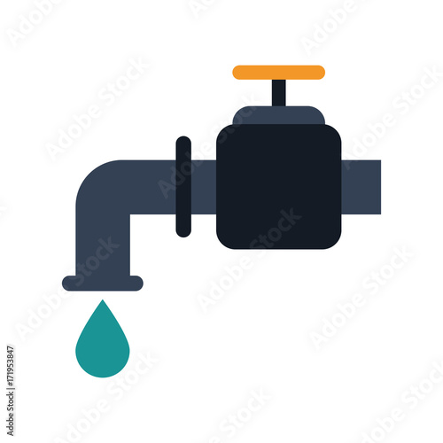 faucet with drop of water icon image vector illustration design 