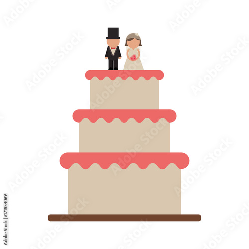 wedding cake icon image vector illustration design 
