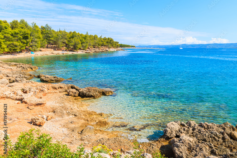 Beautiful coast of Brac island near Bol town, Croatia