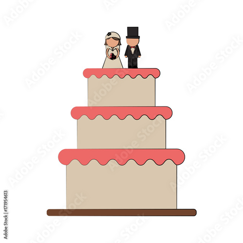 wedding cake icon image vector illustration design 