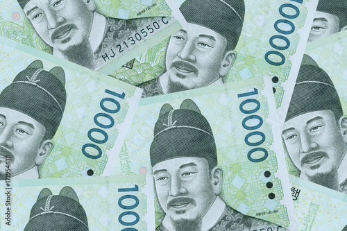 South korea money background photo