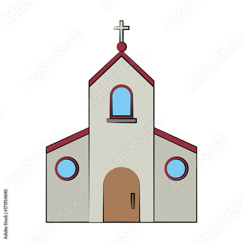 catholic church or chapel icon image vector illustration design 