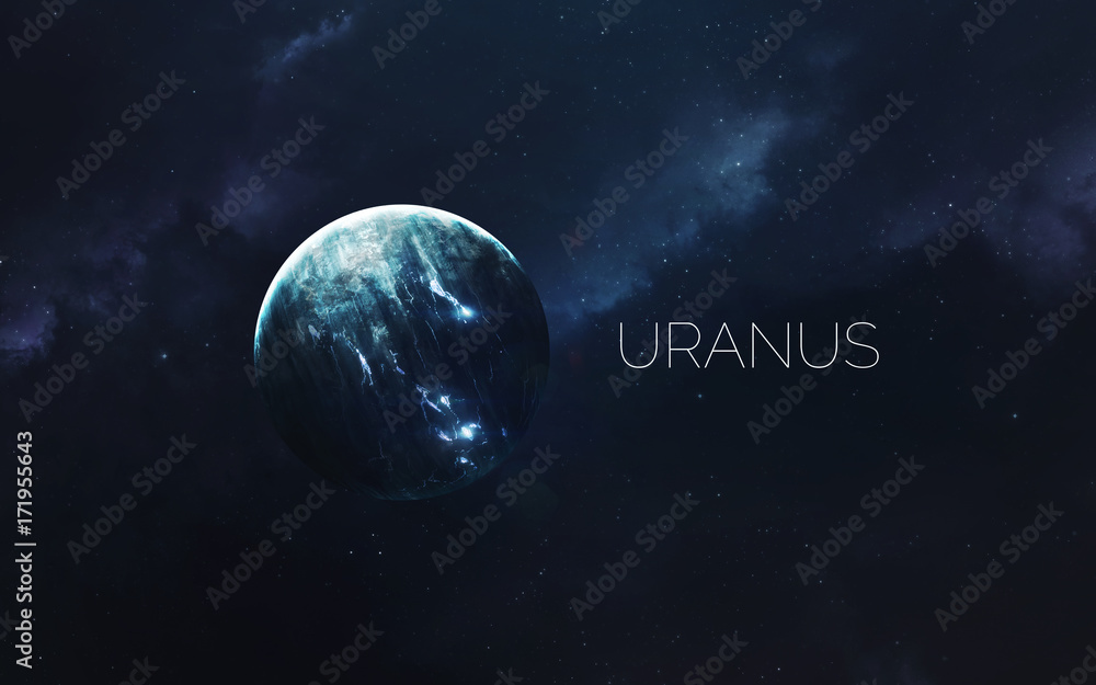 Uranus. Science fiction space wallpaper, incredibly beautiful planets, galaxies, dark and cold beauty of endless universe. Elements of this image furnished by NASA