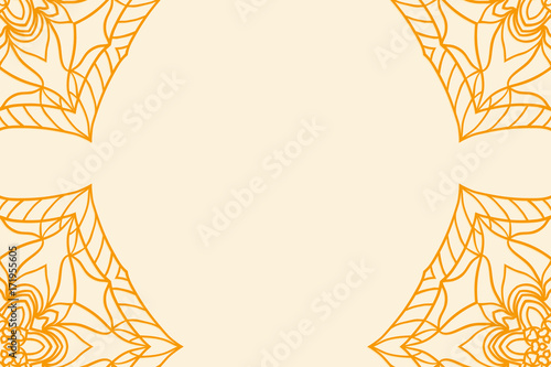 template card for greeting card. vector illustration. design for invitation. orange color