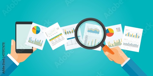 flat vector banner for analytic finance  graph report and business investment planning concept
