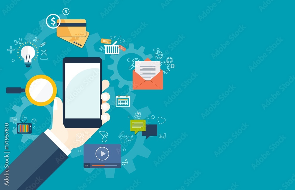 flat design mobile business for daily life and mobile marketing concept
flat design mobile business for daily life and mobile marketing concept