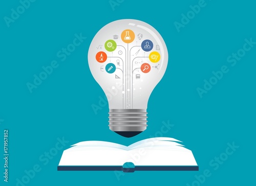 flat design for business learning and   education concept