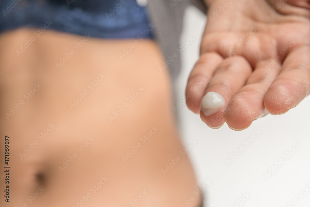 Concept photo Show Leucorrhoea in every woman Concept photo Show Leucorrhoea in every woman