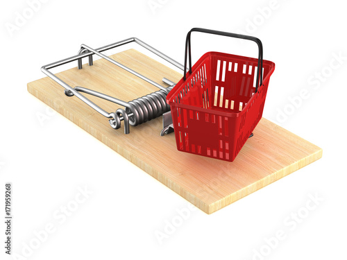 mousetrap with shopping bas...