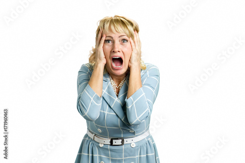 Photography Portrait of screaming desperate woman