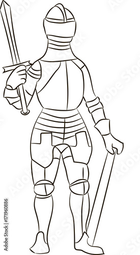 Medieval knight in iron armor