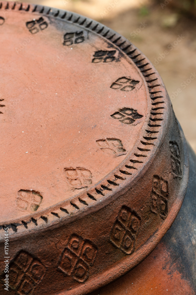 Fototapeta premium Closeup Thai earthenware pottery