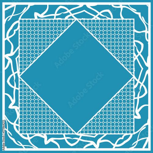 art deco ornament with hexagon. decorative frame. vector illustration photo