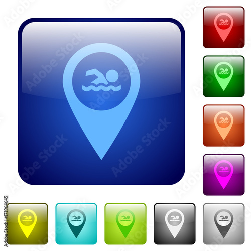 Swimming pool GPS map location color square buttons Free Download Swimming pool GPS map location color square buttons - GFXLoad