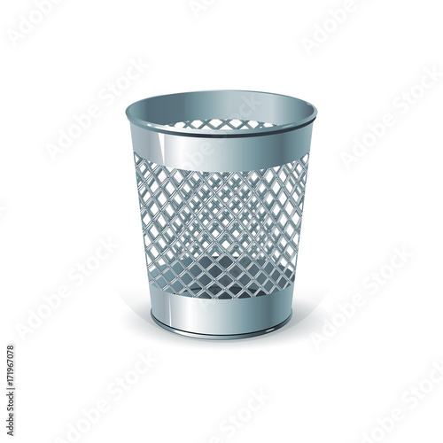 Metal office dustbin for paper ejection