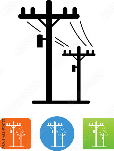 Telephone Poles Icon - Illustration