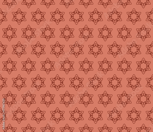 seamless geometric background with star shape. vector illustration. brick color