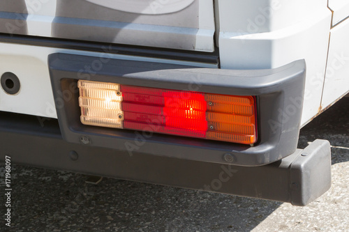 Tail light of a large van photo