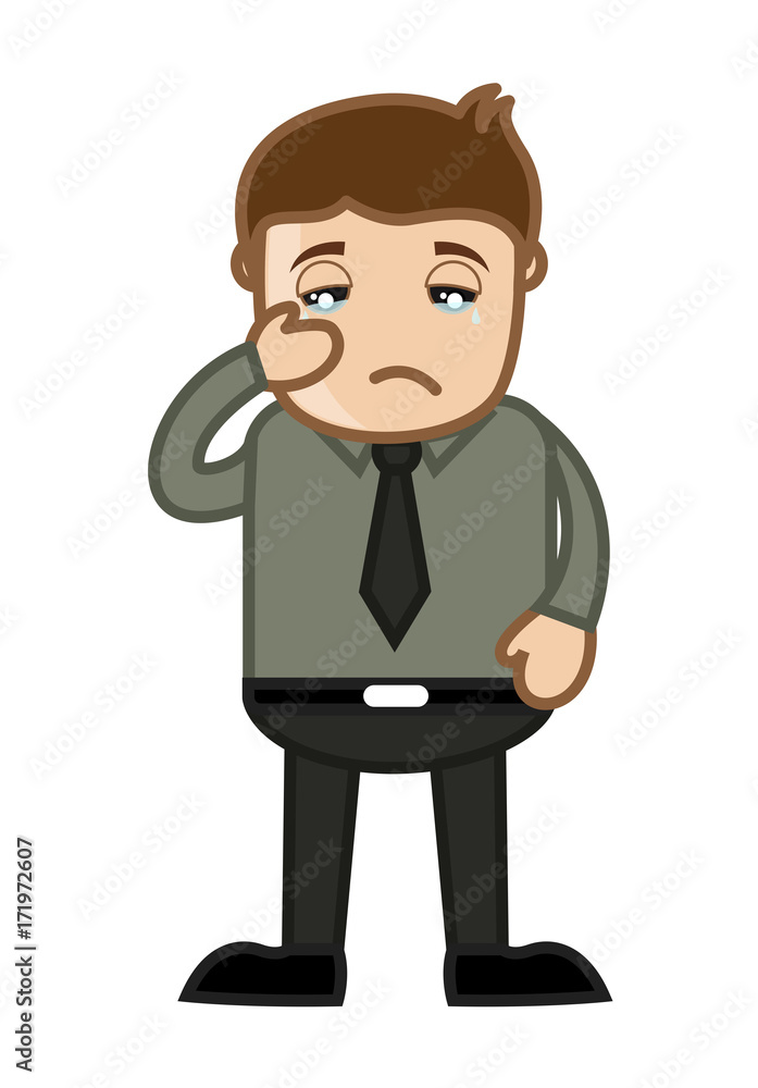 Crying Businessman - vector clip-art illustration