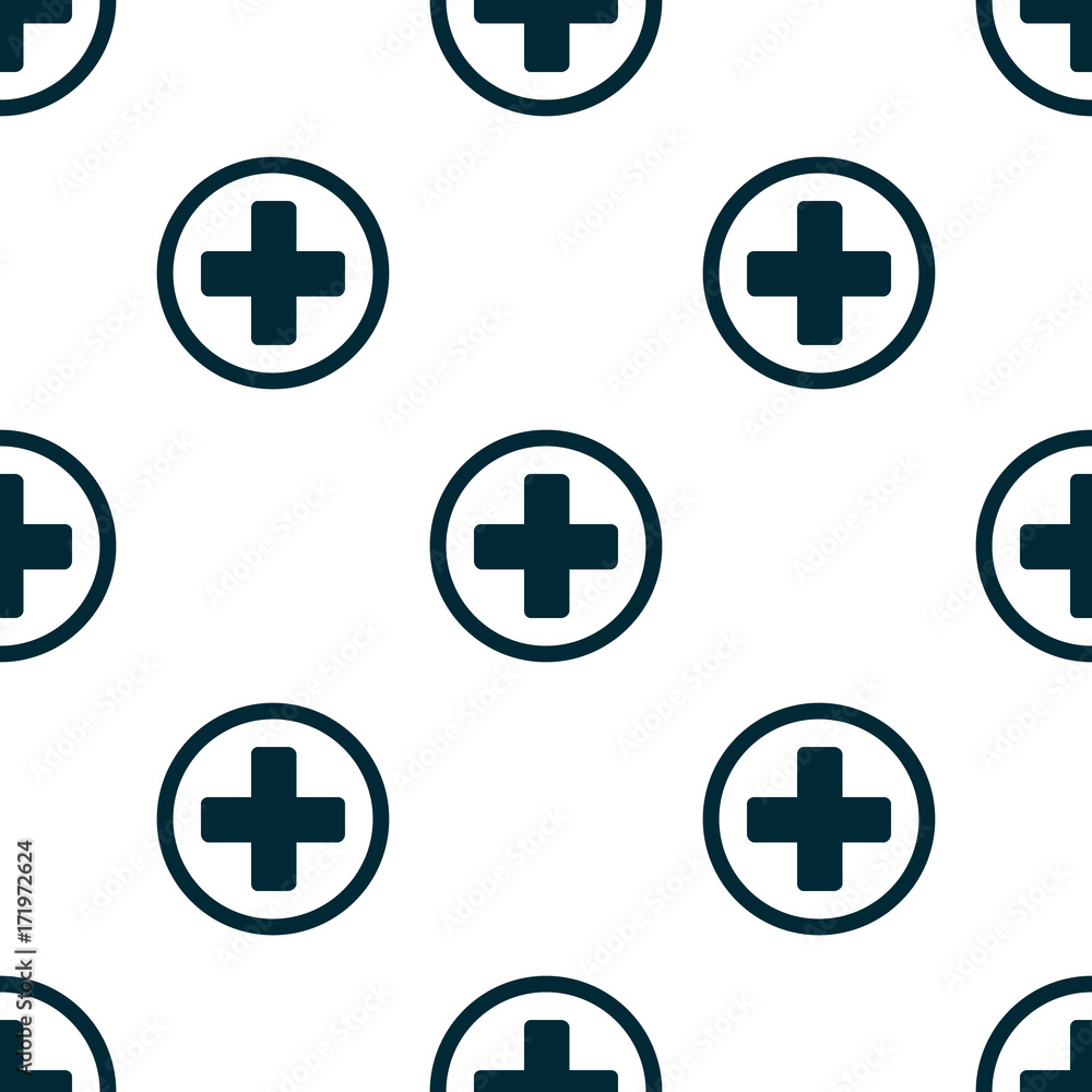 Seamless pattern of the first aid isolated on white background Flat design Vector Illustration Seamless pattern of the first aid isolated on white background Flat design Vector Illustration